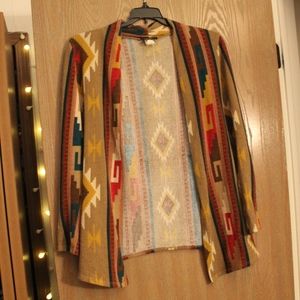Aztec print cardigan